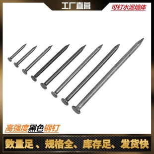 特种水泥钉 黑色高强度钢钉 墙钉挂画钉 圆钉相框钉 墙体钉铁钉子