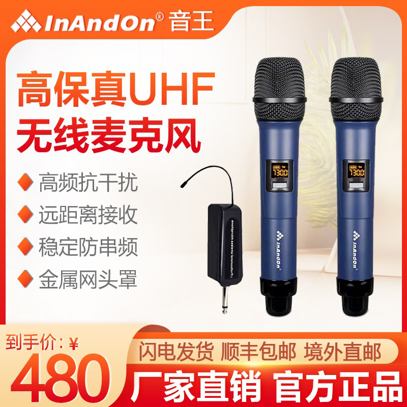 InAndOn一拖二家用话筒手持麦