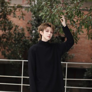 【温顺尚早】入股不亏万年打底衫黑/白/灰3色半高领长袖打底衫