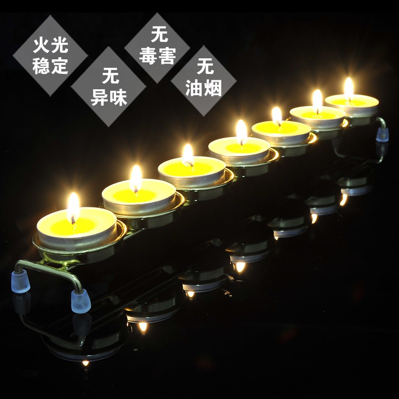 明德无烟酥油灯100粒3至4小时灯纯植物酥油铝壳蜡烛梅花粒