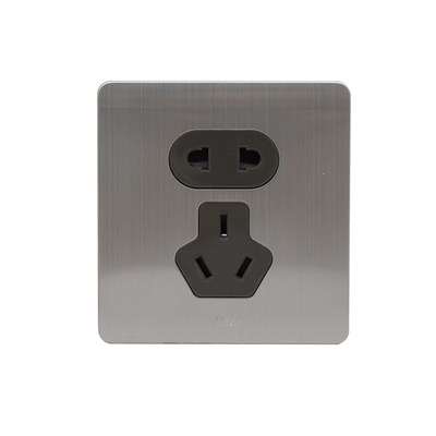 名迪双控五孔插座带开关按钮的墙壁暗线开关插座86型家用暗装面板