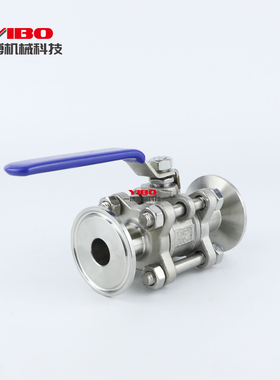 304不锈钢三片式快装球阀 Q81F-16P卡箍式316卡盘3PC手动直通阀门