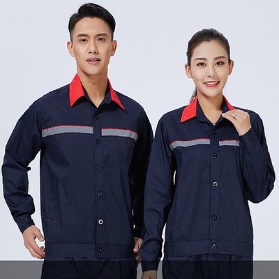 夏季薄款长袖防静电工作服套装男石油石化劳保服加油站女工装定制