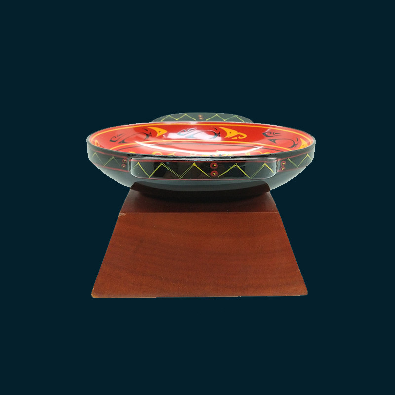 【曾楚漆器】仿古鱼耳杯中国漆器随州曾侯乙高档手工艺品定制摆件