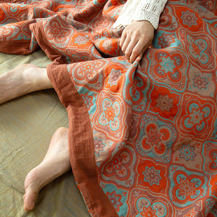 A类三层纱毛巾被床盖透气纯棉毯子宿舍全棉纱布沙发盖毯加厚床单