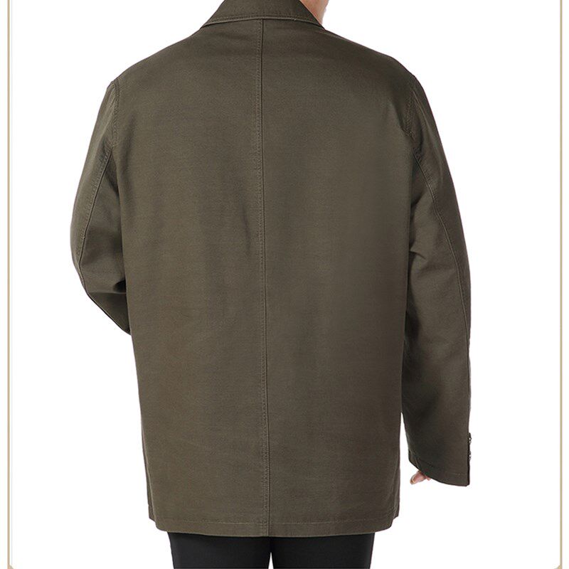 包邮老年休闲夹克春秋男装上衣全棉翻领爸爸装加大版型宽松男外套