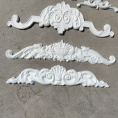 包邮 法式 石膏长方形花背景墙吊顶中间花饰雕花拐角外墙三角形贴花