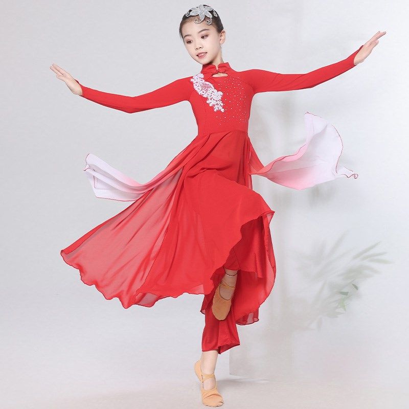 儿童古典舞演出服飘逸中国舞胶州秧歌表演服少儿合唱红色舞蹈服装,童装/婴儿装/亲子装,儿童演出服,淘宝优惠券,粉丝福利购,淘宝优惠卷
