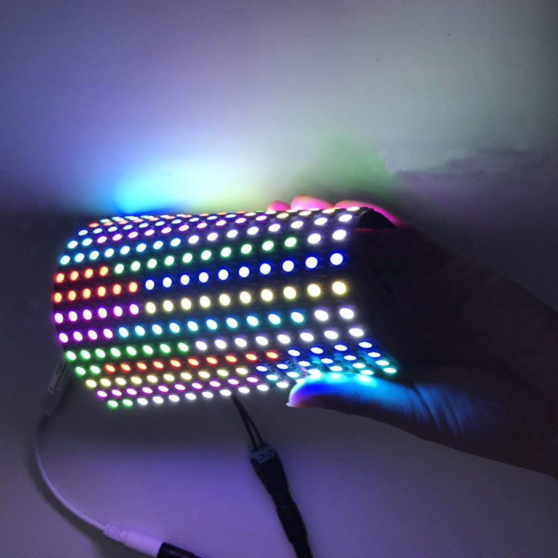 WS2812B全彩软像素屏8X8 8X32 16X16幻彩5V显示可编程led像素软屏