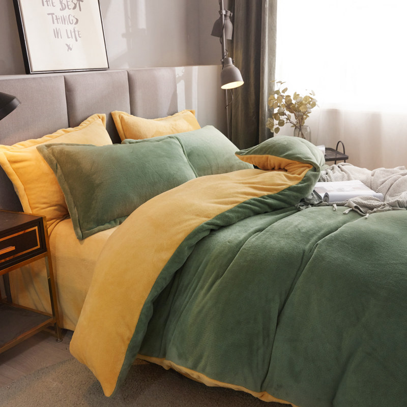 珊瑚绒被套单件冬季 双面加绒加厚法兰绒180x200冬天牛奶毛绒被罩