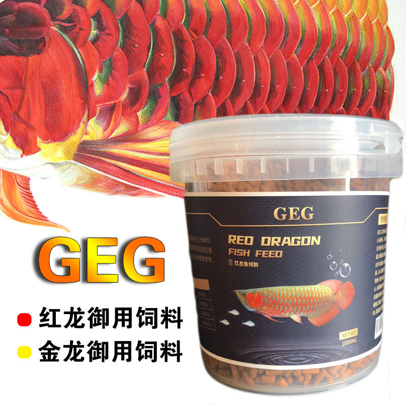 香港GEG龙鱼饲料粮鱼食金龙鱼增色红龙鱼银龙鱼饲料颗粒G2G1增艳