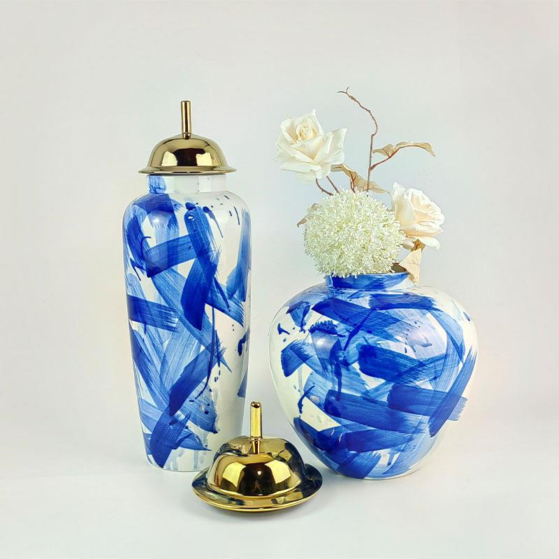 陶瓷花瓶现代时尚花插花器家居饰品可装水仙花