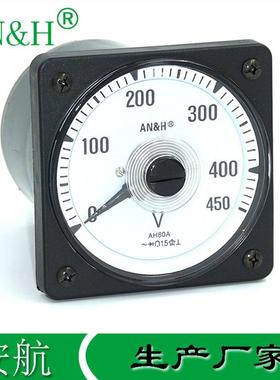 船舶机车仪表AH80A交流电压表0-450V500V2182A船用电压表
