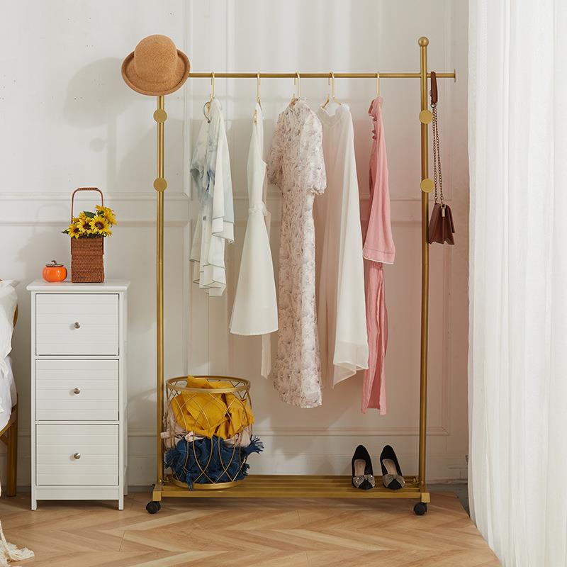 北欧衣帽架收纳架创意卧室落地衣架简约现代多功能服装店挂衣展架