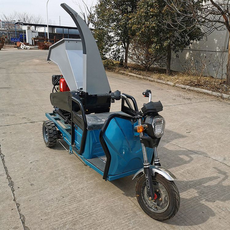 园林苗木枝条粉碎车 柴油驾驶物业绿化修枝碎枝机三轮果木打碎车