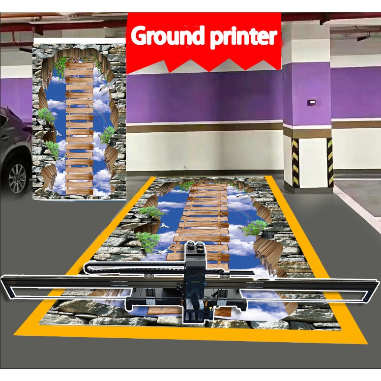 智能3d车位涂鸦喷绘机器户外大型工业级全自动高精度彩绘打印机