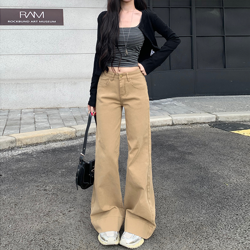 弹力低腰不贴腿微喇牛仔裤女