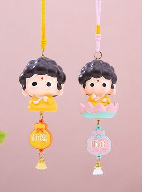 可爱热款书包装饰品家居情绪稳定创意小车载挂件佛祖厂家直销