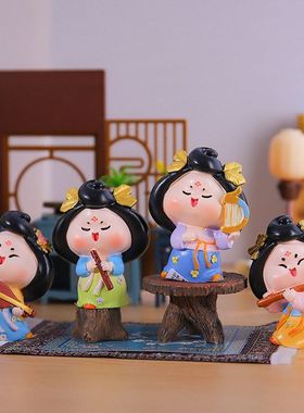 树脂人偶仕女桌面工艺品装饰唐小