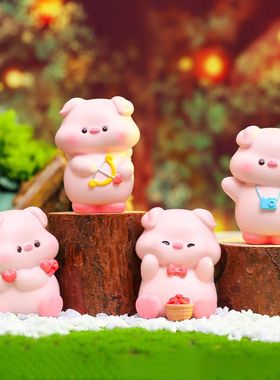 少女ins新款桌面装饰公仔呆萌一件蔓越小猪摆件房间可爱精致