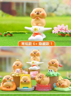 萌趣工艺品手办盲盒直发豚厂家热门潮玩心静气现货树脂摆件