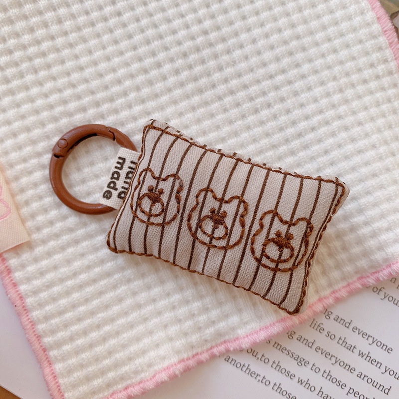 HD1136A04布艺英伦风条纹大象小熊车钥匙扣挂件包包挂饰萌系挂件