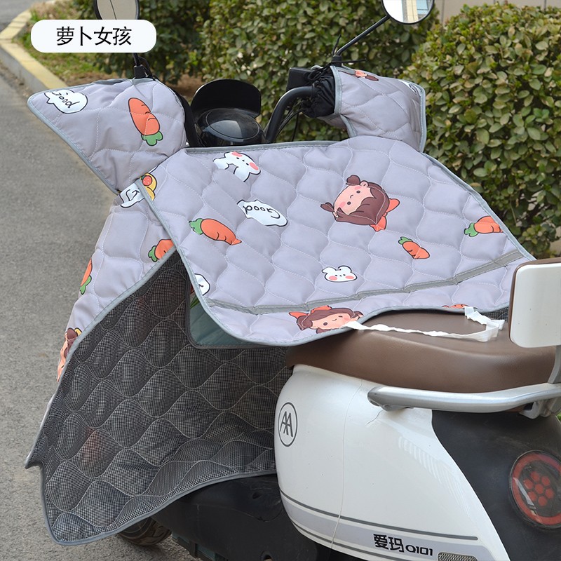 电动车挡风被四季中厚隔热防水防风通用电瓶车加大侧翼遮阳罩防晒