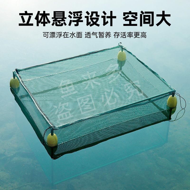 养鱼悬浮存鱼框架漂浮网箱家用暂养隔离鱼苗垂钓养殖
