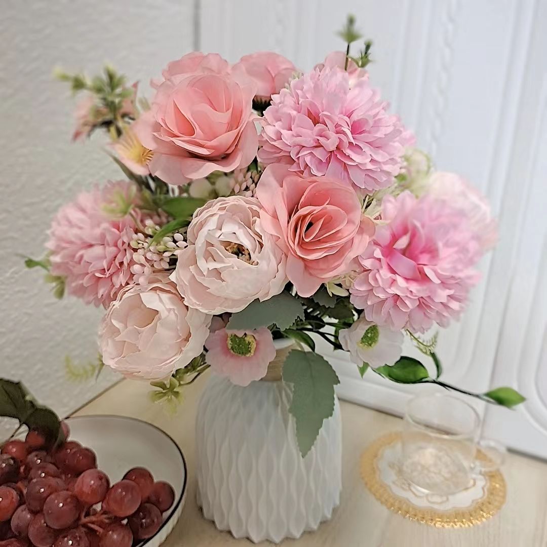 餐桌上放的装饰花花艺仿真客厅摆花办公室创意茶几卧室餐厅简约北