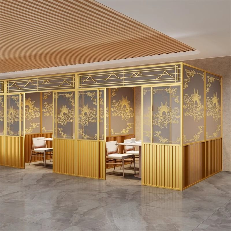 全网热销10W+餐饮推拉门包间隔断