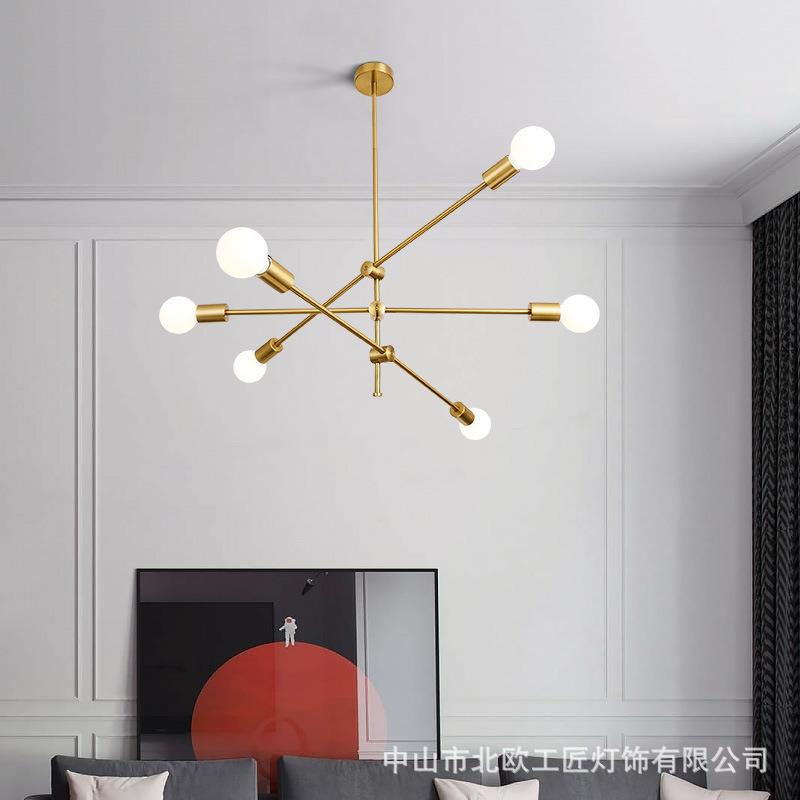 北欧后现代极简吊灯餐厅客厅展厅几何线条轻奢魔豆分子吊灯