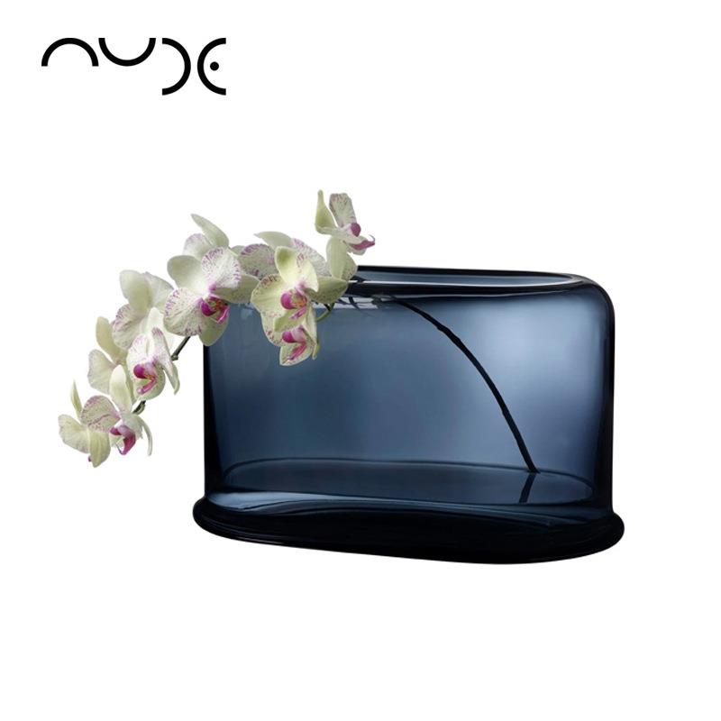 土耳其NUDE努德进口水晶玻璃北欧风格层叠花瓶花器样板房软装饰品