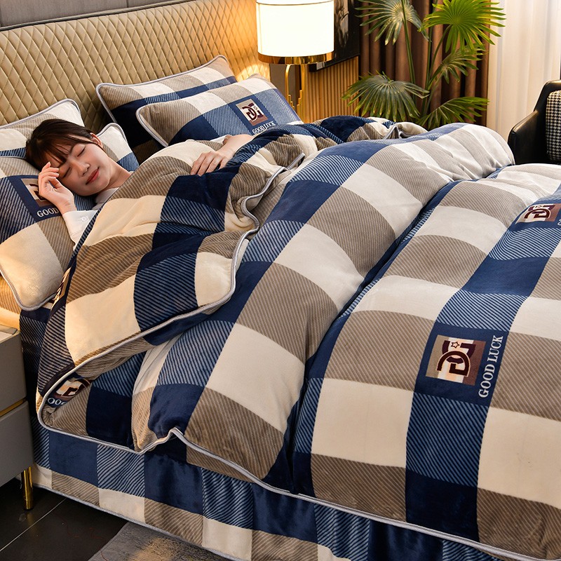 春秋故事冬季加厚学生被罩被套珊瑚绒冬季仿牛奶绒被套保暖双面绒