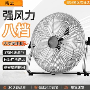 电风扇大功率落地大风力风扇大风力 强力趴地扇工业风扇家用台式
