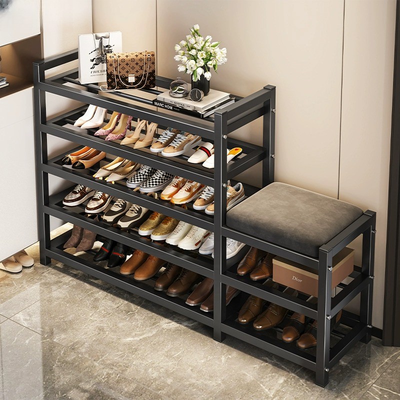 鞋架家用门口多层鞋子收纳架入户门简易换鞋凳可坐门外楼道鞋柜