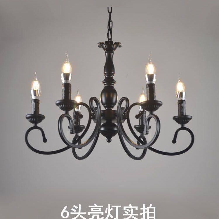 氛围蜡烛吊灯创意新款家用餐厅灯楼梯复古风别墅铁艺黑色温馨卧室,家装灯饰光源,LOFT/复式住宅/楼梯吊灯,淘宝优惠券,粉丝福利购,淘宝优惠卷