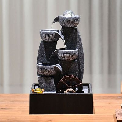 茶桌轻奢循环流水摆件客厅风水球装饰品办公室桌面小型风水轮景观