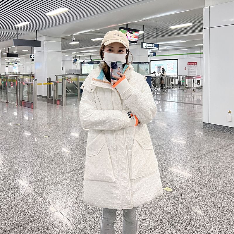 冬季2024中长款新款羽绒棉服长款加厚韩版宽松棉袄棉衣外套