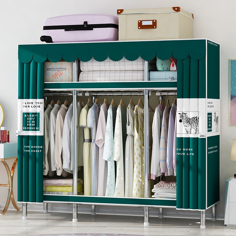 合金接头衣柜家用卧室出租房宿舍结实耐用布衣柜简易组装收纳衣橱