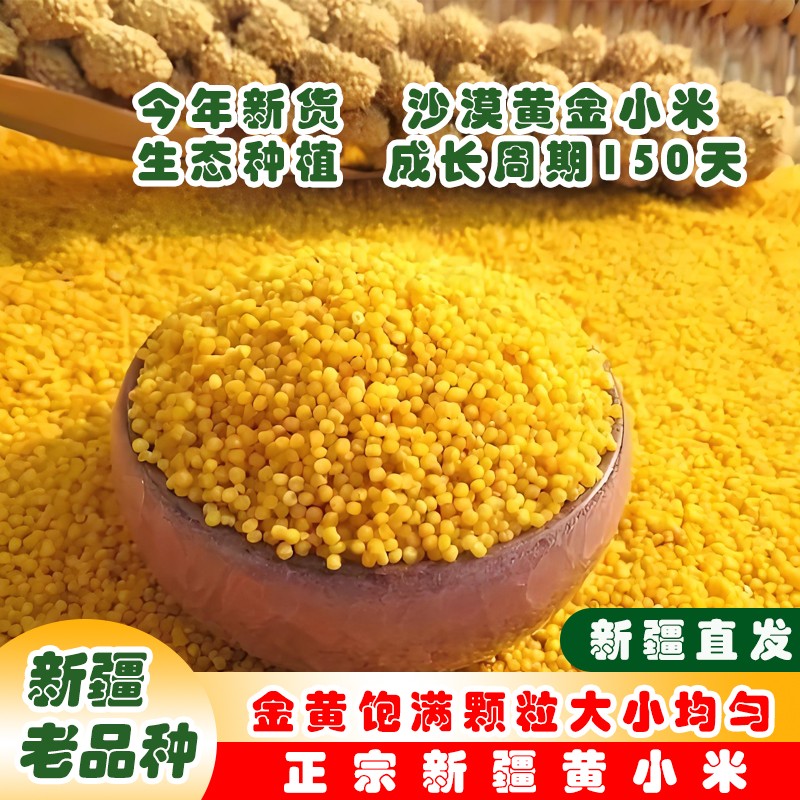 疆滋趣新疆25年新米黄小米煮粥小米粥月子米杂粮粗粮沙漠米2/5斤1