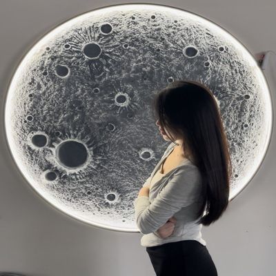 3d立体浮雕月球灯壁灯玄关背景墙灯入户玄关造景灯凹凸浮雕月球灯