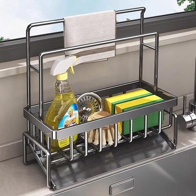 厨房沥水架置物架水龙头水池篮水槽用品洗碗钢丝球收纳抹布架