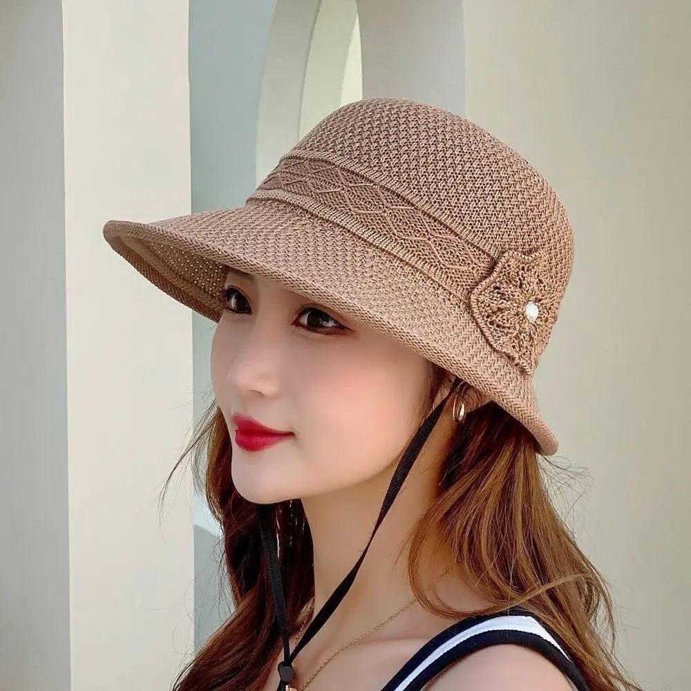夏天新款帽子女小清新遮阳帽草帽小沿渔夫帽简约百搭遮阳帽女