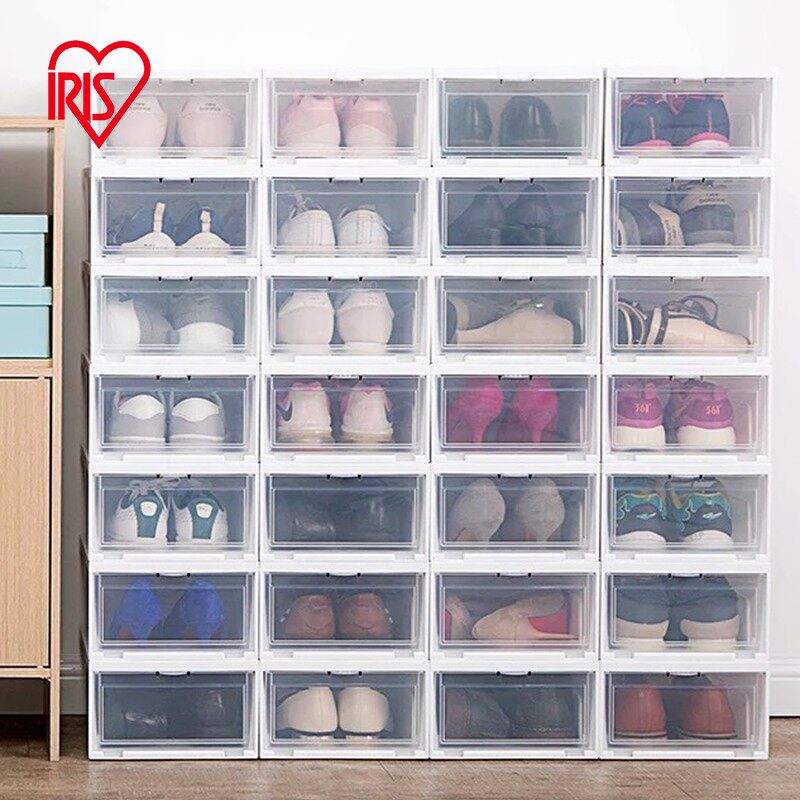 IRIS/爱丽思透明鞋盒家用翻盖加厚网红防尘鞋子鞋柜塑料收纳架