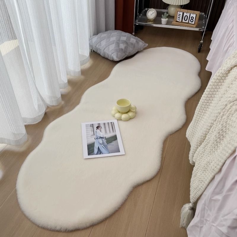 卧室地毯床边仿兔毛地垫客厅房间毯子ins网红耐脏加厚毛绒毯