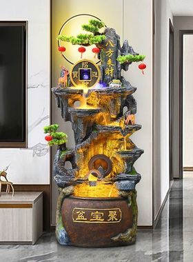 假山流水喷泉客厅招财办公室循环水装饰景观落地摆件流水生财风水