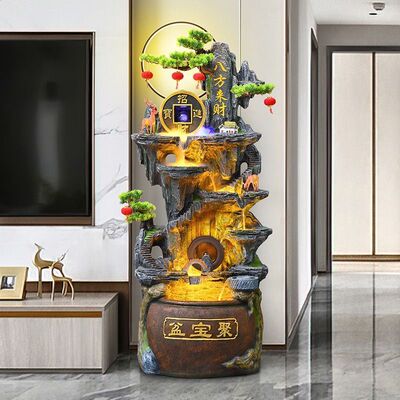 假山流水喷泉客厅招财办公室循环水装饰景观落地摆件流水生财风水