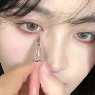 好嗲好甜ins卧蚕眼线液笔极细防水不晕染彩色棕色软毛速干眼线笔