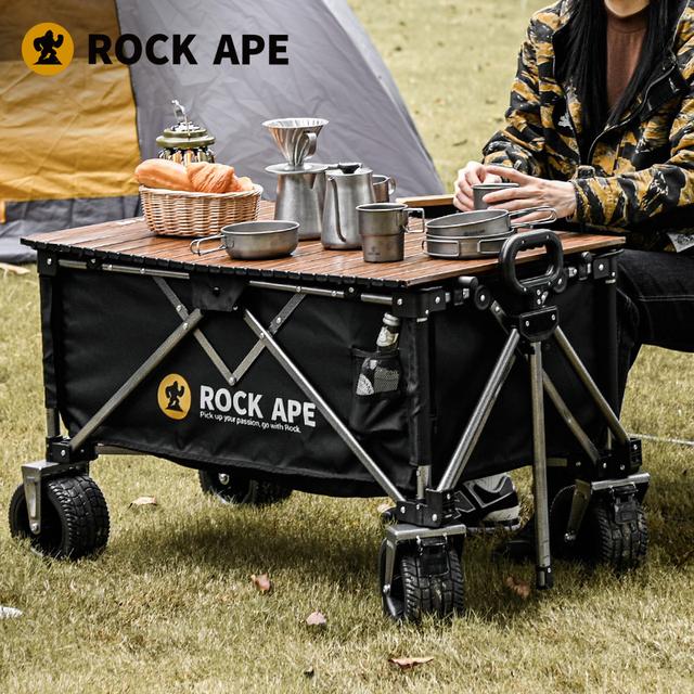 洛克猩球摆摊小推车 超强承重露营推车 户外推车户外折叠营地推车