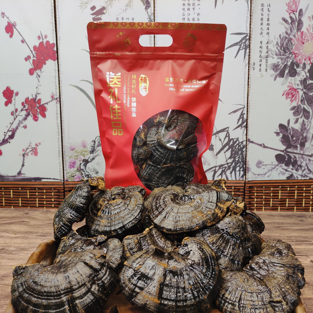 【西藏产地】正宗西藏黑芝芝菌菇250g 大片10-14cm 精美礼品袋包
